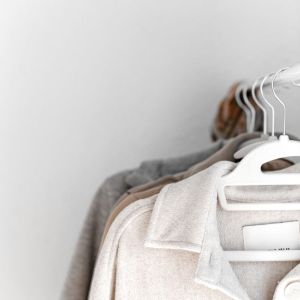 hanged clothes on a clothes rack