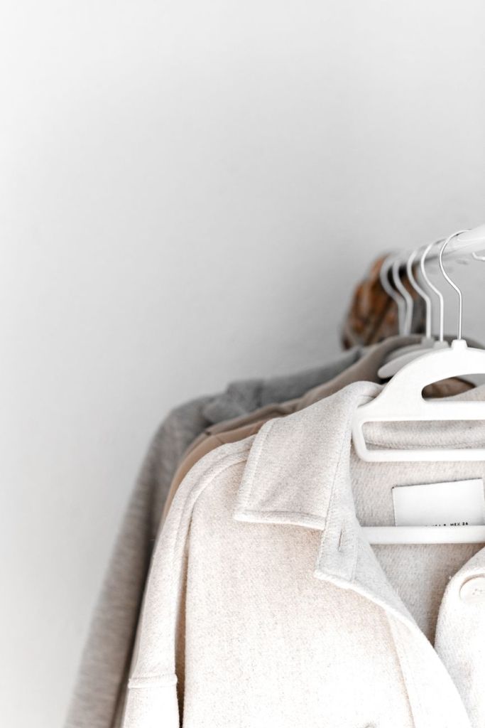 hanged clothes on a clothes rack